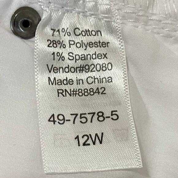 Denim 24/7 Womens White Crop Flare‎ Jeans Plus Size 12W - Picture 5 of 8